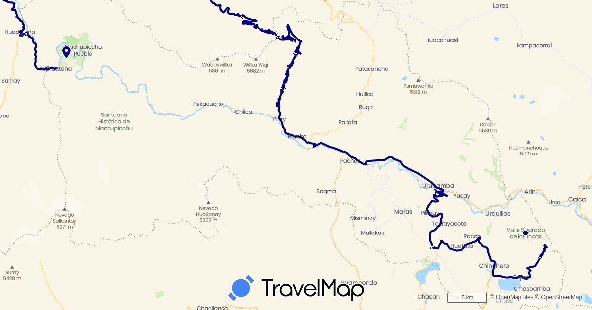 TravelMap itinerary: driving in Peru (South America)