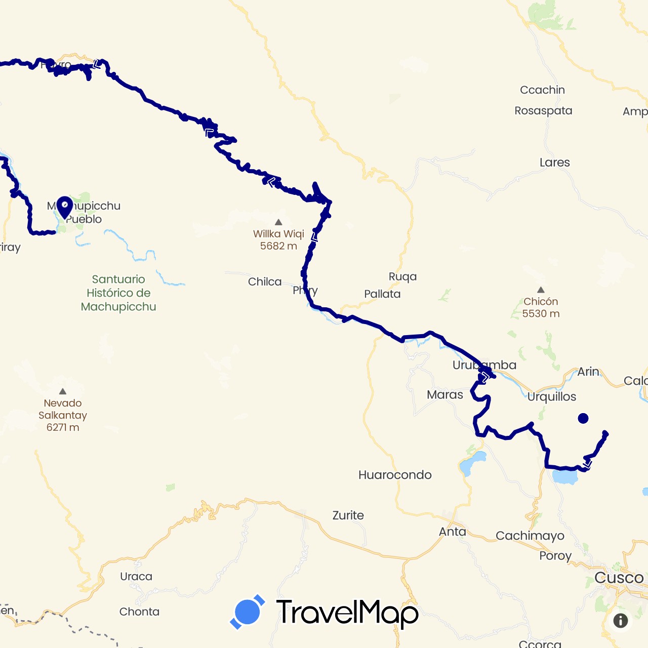 TravelMap itinerary: driving in Peru (South America)